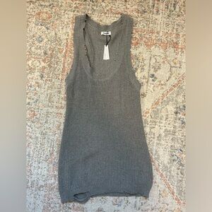 Rumored grey sleeveless sweater dress